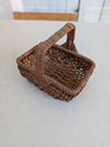 Wicker Basket with Handle small vintage mid-century