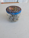 Glass jar - vintage with vintage fencing staples