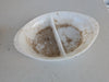 Glasbake Vintage White Milk Glass Divided Casserole Dish
