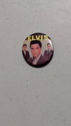 Elvis Trio Pin from Unknown - 1970s Collectibles (Metal, Plastic Pinback Button, Retro, Music Memorabilia, Brown, Yellow, Black, Collectable, Vintage, Original)