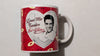 Love Me Tender Mug from Unknown - 1990s Housewares (Ceramic Mug, Romantic, Valentine's Day, Red, White, Black, Yellow, Collectable, Vintage, Original)