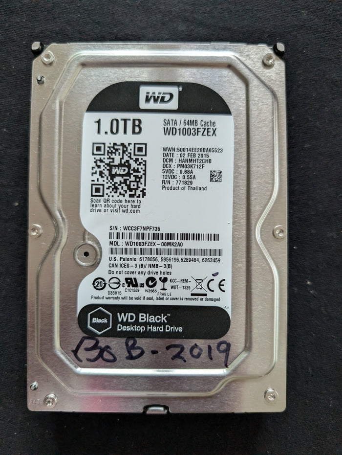 WD Black 1TB 3.5" Desktop Hard Drive HDD 7200 RPM SATA 6Gb/s (WD1003FZEX)