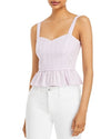 Aqua Tonal Stripe Peplum Top