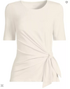Lands End Womens Plus Size Lightweight Jersey Tie Front Top