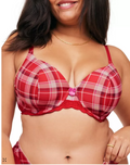 Adore Me Womens Nare Contour Full Coverage Bra - Plaid Red, 38G