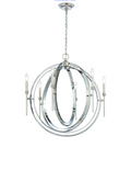 World Imports Rondure 6-Light Polished Nickel Chandelier, Adjustable Height