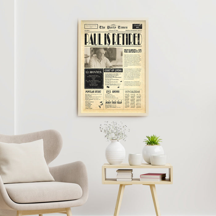 Newspaper Retirement Gift Sign