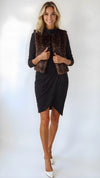 Tahari Asl Leopard-Print Faux-Fur Vest Size Small