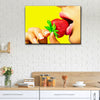 Fruits Strawberry Lips Canvas Wall Art