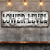 Lower Level Theater Sports Games Basement Bar Sign
