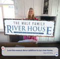 Family River House Arrow Sign