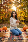 V Cristina Crocheted Long Sleeve Tunic Top, Large