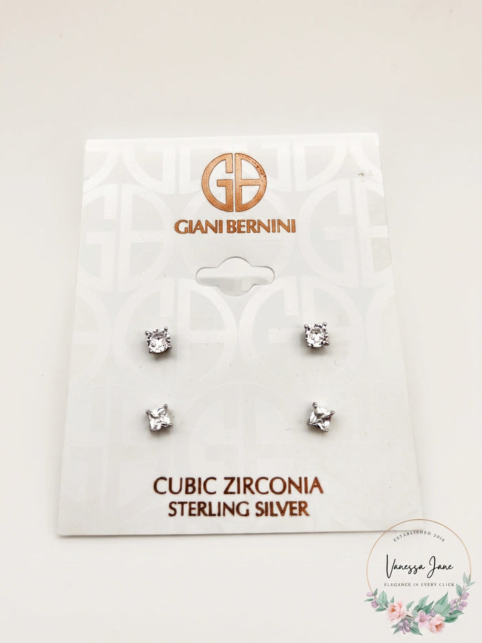 Giani Bernini 2-PC. Set Cubic Zirconia Stud Earrings in Sterling Silver