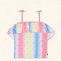 Tommy Hilfiger Big Girls Diamonique Tankini Top only  - White Size M/8/10