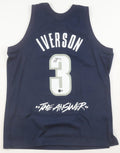 Allen Iverson Signed Georgetown Hoyas Mitchell Ness Authentic Jersey Beckett