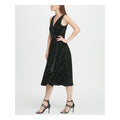Dkny Womens Black Printed Evening Fit Flare Dress, Size 8