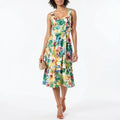 Donna Ricco Printed Sweetheart-Neck Dress, Size 10