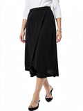 Alfani Faux-Wrap Skirt - Deep Black, Size 6