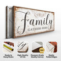 Family Gathers Here Sign