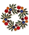 Charter Club Gold-Tone Multicolor Crystal Wreath Pin