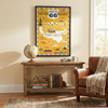 US Route 66 Historic Highway Mustard Yellow Illustrated Scenic 11 in. x 14 in.
