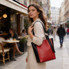 Calvin Klein Black Pink Two Tone Leather Karsyn Tote Bag