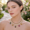 Thalia Sodi Gold-Tone Crystal, Imitation Pearl Bee Multi-Charm Layered Necklace
