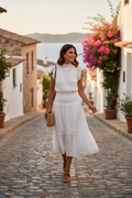 Aqua Ruffled MIDI Dress