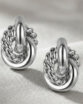 Charter Club Silver-Tone Textured Ring Drop Earrings