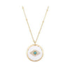 Unwritten Gold Flash-Plated Cubic Zirconia Enamel Evil Eye Coin Pendant Necklace