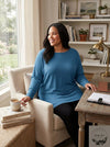 INC Womens Plus Ribbed Jewel Neck Pullover Sweater, Size 1X