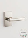 Emtek Modern Rectangular Rosette with Freestone Dummy Leverset, Satin Nickel