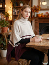 Save the Ocean Sustainable Color Block Pullover Turtleneck Poncho