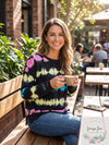 Zecilbo Womens Fashion Tunic Top Tie Dye Printed Sweatshirt, Size Large