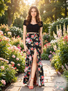 B Darlin Juniors' Floral-Print Skirt
