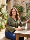 Style & Co Plus Size Embroidered Peasant Sweater, Size 3X