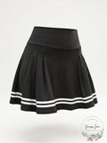 Vanessa Jane Striped Print Pleated Tennis Skirt Skort , Size Medium
