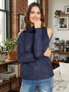 INC Womens DC Sequin Cut-out Turtleneck Sweater, Size Small