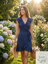 Bardot Womens Polka Dot Ruffled Cocktail Dress, Size 8/Medium