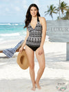 Profile by Gottex Women's Halter V-Neck Tankini Top Swimsuit Shibori  Size 10