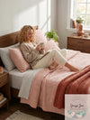 Oake Cotton Geo Stitch Cotton Faux Embroidery Coverlet