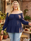 Kiss and Tell Trendy Plus Size Tiered Smocked-Cuff Top, Size 3X