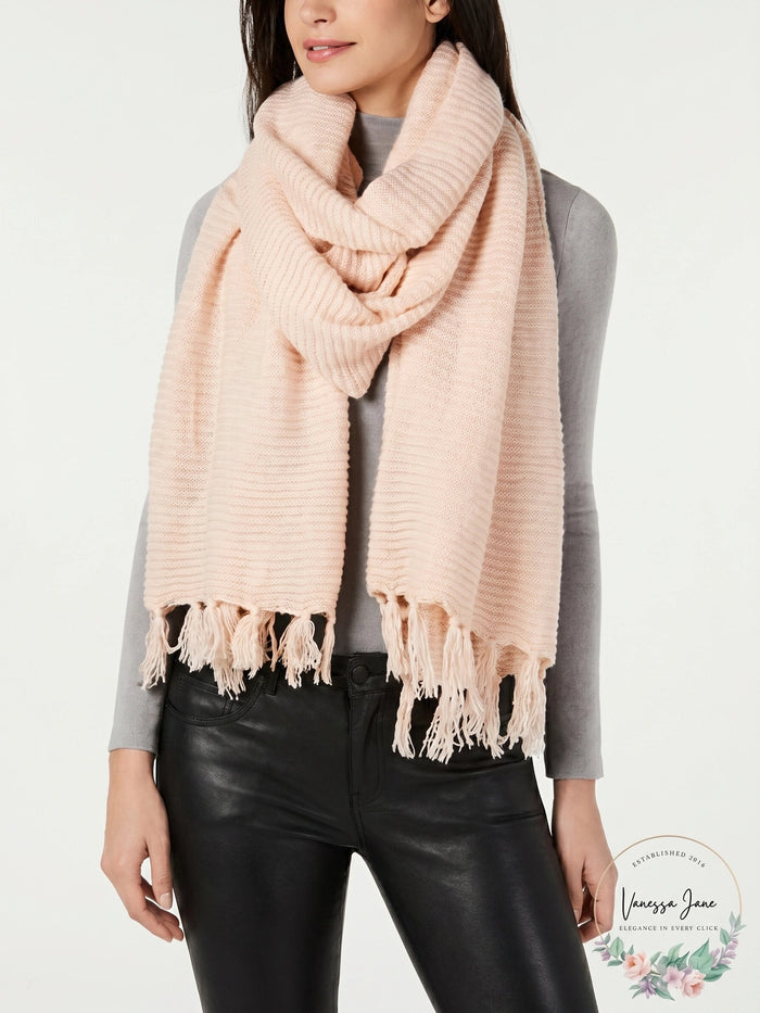 Cejon Solid Travel Fringed Scarf