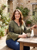 Style & Co Plus Size Embroidered Peasant Sweater, Size 3X