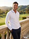 I.n.c. Mens Regular-Fit 1/4-Zip Polo Shirt with Faux-Leather, Size XS