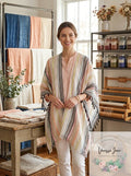 Echo Boardwalk Tasseled Striped Ruana