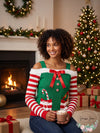 Planet Gold Juniors Cold-Shoulder Holiday Sweater, Size 2X