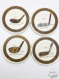Set of 4 CoasterStone 4-1/4-Inch Absorbent Coasters, Jockey Print
