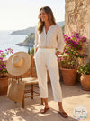 Three Dots Easy Cropped Lounge Pants, Size Medium