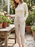T Tahari Pull on Linen Blend Pants, Size XL